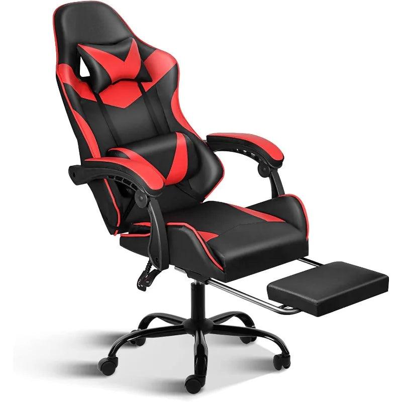 Gaming Chair,Backrest and Seat Height Adjustable Swivel Recliner Racing Office Computer Ergonomic Video Game Chair with Footrest - NagiShop