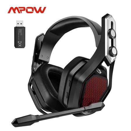 Mpow Iron Pro Wireless Gaming Headset USB/3.5mm Headphone with Noise Canceling Mic 3D Surround 20h Playback for PS5 PS4 PC Gamer - NagiShop