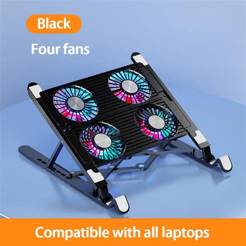 Gaming Laptop Stand Foldable Laptop Cooling Pad With 2/4 Fan Base Laptop Fan Cooling Base Notebook Cooler For Laptop Accessories - NagiShop