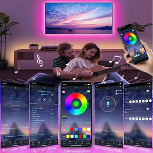 Led Strip Lights Wifi 5050 5V Usb Rgb Tape Colorful Children Into The Gaming Room Bluetooth Control 5M Led Wall Room Ice String - NagiShop