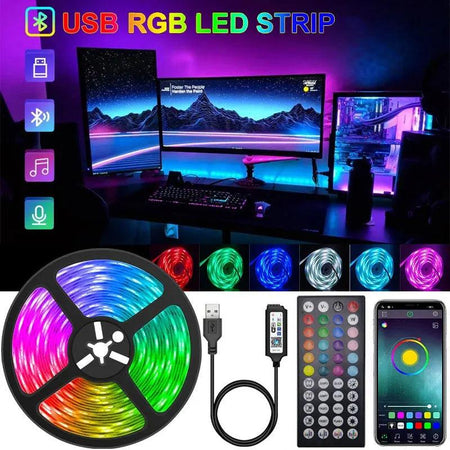 Led Strip Lights Wifi 5050 5V Usb Rgb Tape Colorful Children Into The Gaming Room Bluetooth Control 5M Led Wall Room Ice String - NagiShop