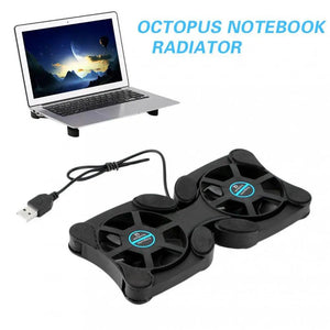 Foldable Fan Cooler Usb Port Cooling Pad For 7-15" Laptop Dual Fans Cooling Fan Gaming Cpu Cooling Holder Laptop Desk Support - NagiShop