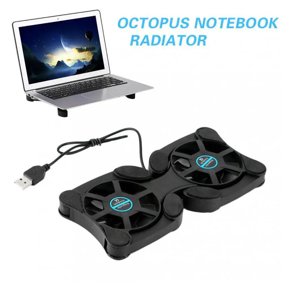 Foldable Fan Cooler Usb Port Cooling Pad For 7-15" Laptop Dual Fans Cooling Fan Gaming Cpu Cooling Holder Laptop Desk Support - NagiShop