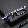 Anti-Blue Light Blocking Folding Reading Glasses Comfortable Full-Frame Metal Eyewear Men And Women Hd Ultra Light Portable - NagiShop