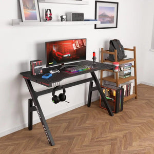 Gaming Desk Computer Desk 47 Inch Home Office Desk Extra Large Modern Ergonomic  with Cup Holder Headphone Hook Desks - NagiShop